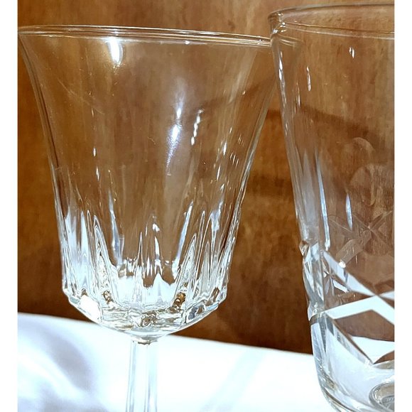 4 Mismatched Wine Glassware Collection vintage cut mixed cocktail glasses - Picture 6 of 8